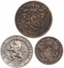 Купить Бельгия набор монет 1870-1895 (3 шт) Леопольд второй