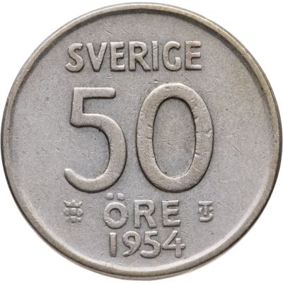 купить Швеция 50 эре (ore) 1954