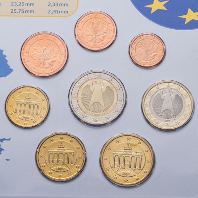 купить Германия 2005 набор из 8-ми монет евро в официальном буклете Монетный двор Берлин A