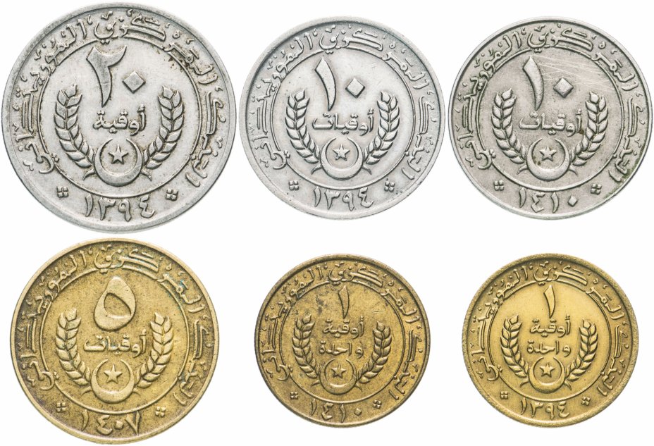 купить Мавритания набор из 6 монет 1974-1990