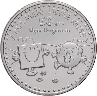 купить Великобритания 5 фунтов 2020 "50 лет серии книг "Мистер Мэн и Маленькая мисс" / Мистер Стронг и Маленькая мисс Гигглз" в буклете