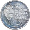 Купить Андорра 10 динеров 1992 Дикие животные - Серна