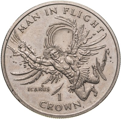 купить Остров Мэн 1 крона 1995 "Человек в полёте - Икар"