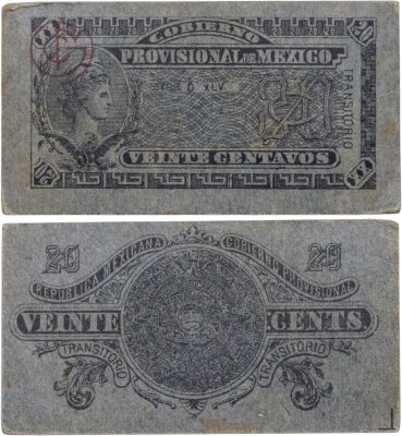 купить Мексика 20 сентаво 1914 Временное правительство