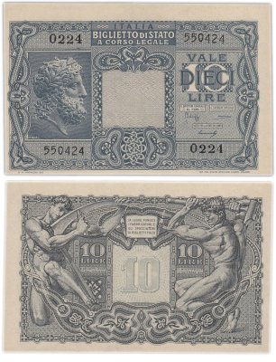 купить Италия 10 лир 1944