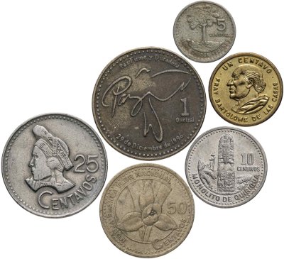 купить Гватемала набор монет 1975-2001 (6 штук)