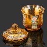 Купить Бисквитница с крышкой, украшенная цветочным декором, стекло, роспись эмалями, золочение, Западная Европа, 1890-1910 гг.