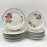 Купить Сервиз чайный с цветочным декором на 6 персон (20 предметов), фарфор, деколь, золочение, Завод «Красный фарфорист» (Чудово, Грузинская фарфорово-фаянсовая фабрика), СССР, 1971-1992 гг.