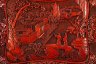 Купить Поднос прямоугольной формы с пейзажно-жанровым декором, выполненным в технике "пекинского лака", композитный материал, киноварь, резьба, Китай, 1950-1980 гг.