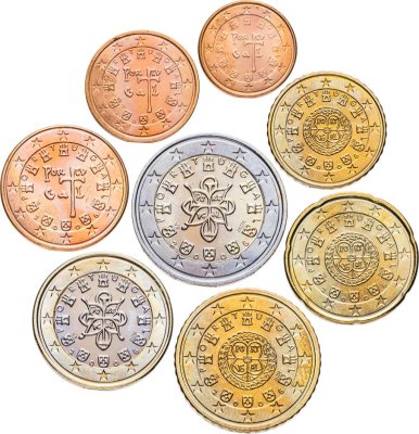 купить Португалия, набор из 8 разменных монет евро 2006 г.