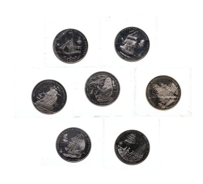 купить СССР и Россия набор из 7-ми медалей Межнумизматика "300 -летие Российского Военно-морского флота" в 2-х футлярах с сертификатами