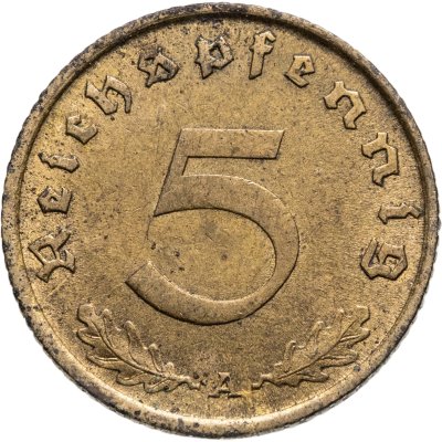купить Германия (Третий рейх) 5 рейхспфеннигов (reichspfennig) 1938 A
