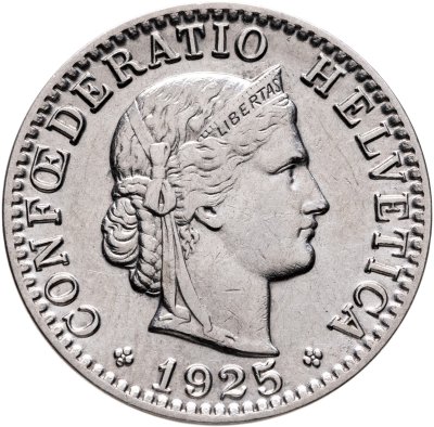купить Швейцария 20 раппенов (rappen) 1925