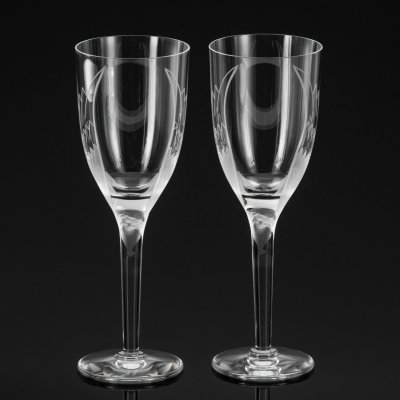 купить Пара бокалов для шампанского "Ангел"., хрусталь, гравировка, матирование, Lalique (Лалик), Франция, 1970-1980 гг.