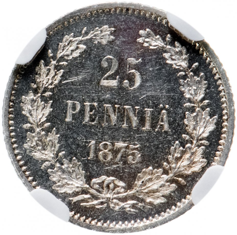 купить 25 пенни (pennia) 1875 S в слабе NGC