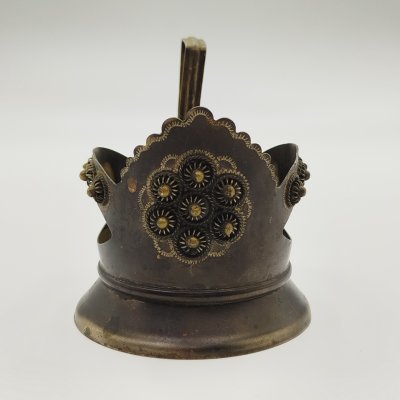 купить Подстаканник "Бусины малые" ("Шишки малые"), Ереванский комбинат народных художественных промыслов, латунь, гравировка, СССР, 1970-1990 гг.