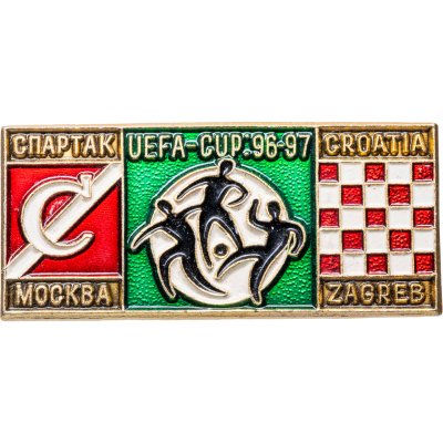 купить Значок Спартак ( Москва ) - Кроация ( Загреб ) кубок УЕФА 1996 - 97 (Разновидность случайная )