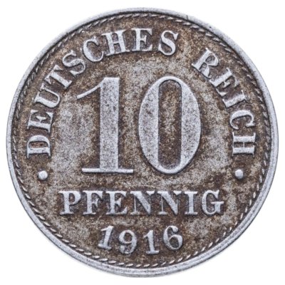 купить Германия 10 пфеннигов 1916 "J"