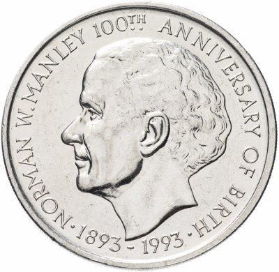купить Ямайка 5 долларов 1993 "100 лет со дня рождения Нормана Вашингтона Мэнли"