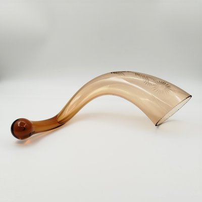 купить Рог декоративный с изображением цветов, цветное стекло, алмазная грань, СССР, 1970-1990 гг.