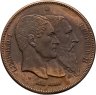 Купить Бельгия 5 франков 1880 "50 лет независимости Бельгии" медная версия