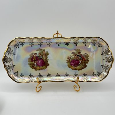 купить Рулетница, украшенная изображением галантных сцен, фарфор, люстр, деколь, золочение, Франция, 1960-1980 гг.