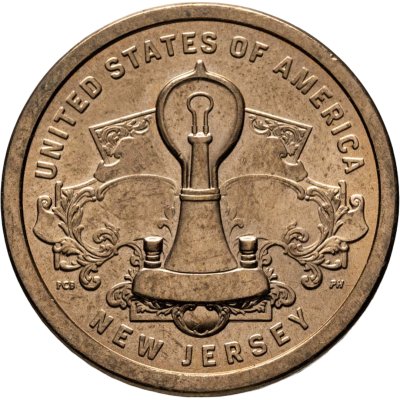 купить США 1 доллар (dollar) 2019 P "Американские инновации - Лампа накаливания Эдисона (Нью Джерси)"