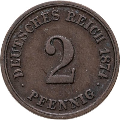 купить Германия 2 пфеннига (pfennig) 1874 G