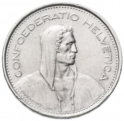 купить Швейцария 5 франков (francs) 1974