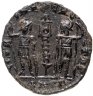 Купить Римская Империя, Констанций II, 324–361 гг, фракция фоллиса (реверс: два воина стоят лицом друг к другу, между ними один штандарт)