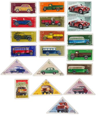 купить Набор из 18 марок "Автомобили. Ретро"