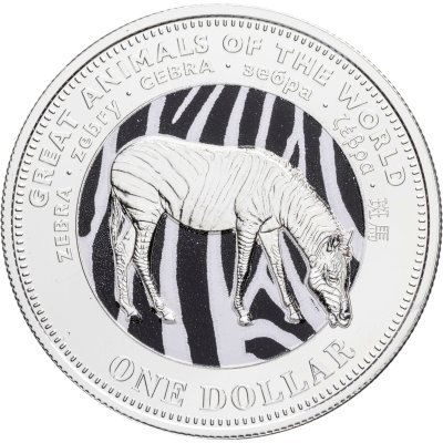 купить Фиджи 1 доллар 2009 "Великие животные мира - Зебра"