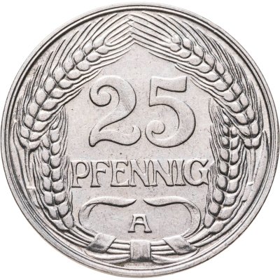 купить Германия 25 пфеннигов (pfennig) 1910 А