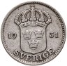 Купить Швеция 25 эре (ore) 1931