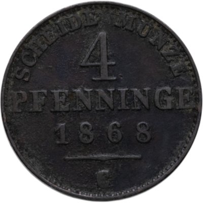 купить Пруссия 4 пфеннига (pfennige) 1868 C