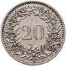 Купить Швейцария 20 раппенов (rappen) 1900