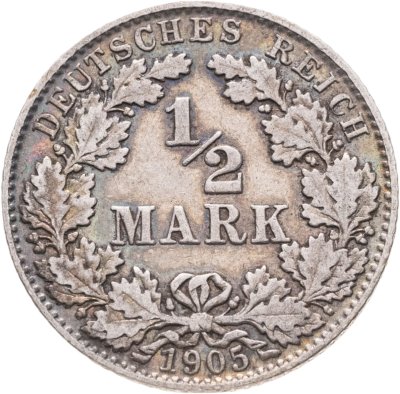 купить Германия 1/2 марки 1905 "D"