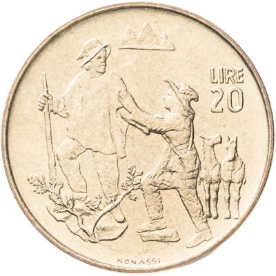 купить Сан-Марино 20 лир (lire) 1972