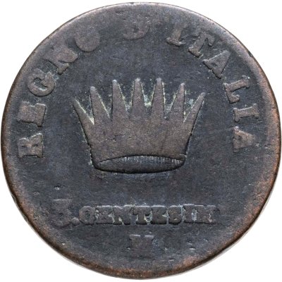 купить Наполеоновская Италия 3 чентезимо 1809 М