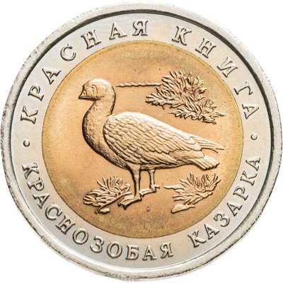 купить 10 рублей 1992 ЛМД краснозобая казарка