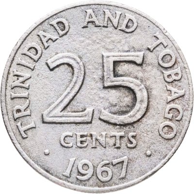 купить Тринидад и Тобаго 25 центов (cents) 1967