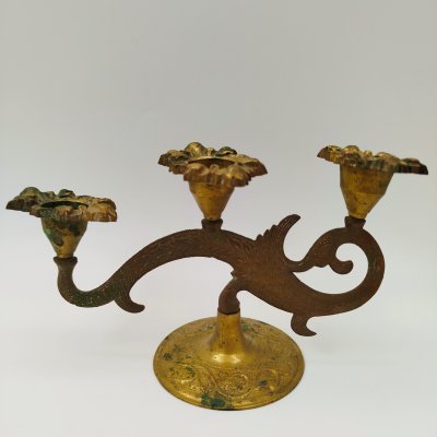 купить Подсвечник на 3 свечи, латунь, Индия, 1970-1990 гг.