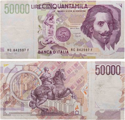 купить Италия 50000 лир 1992 (Pick 116b)