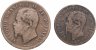 Купить Италия набор 5 и 10 чентезимо 1861-1863