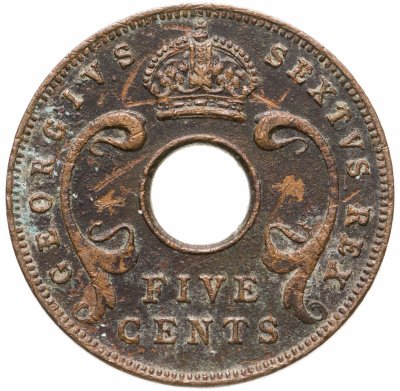 купить Британская Восточная Африка 5 центов 1949