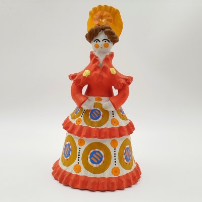 купить Игрушка "Барыня", автор Смирнова Е.А., глина, лепка, роспись, Дымковская игрушка, СССР, 1991 г.