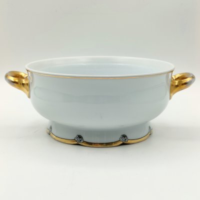 купить Терина для подачи горячих блюд с цветочным декором, фарфор, деколь, золочение, Königlich Tettau, Германия, 1902-1940 гг.