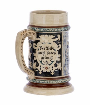 Купить Кружка пивная "Сложный выбор", 0,5 л., фаянс, роспись, мануфактура "Reinhold Hanke Stein", Германия, 1960-1980 гг.