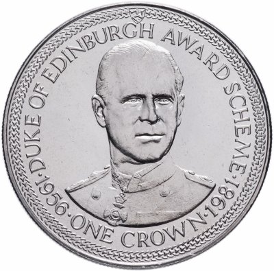 купить Остров Мэн 1 крона 1981 "Премия Герцога Эдинбургского /портрет"