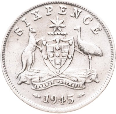 купить Австралия 6 пенсов (pence) 1945